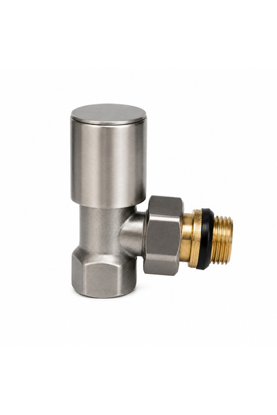 Termovan Radyatör Havlupan Vanası Köşe Tip 1/2'' İnox (Mat Krom )