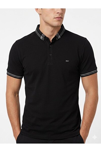 Polo Yaka Slim Fit Düz Pamuklu Polo Yaka Tişört