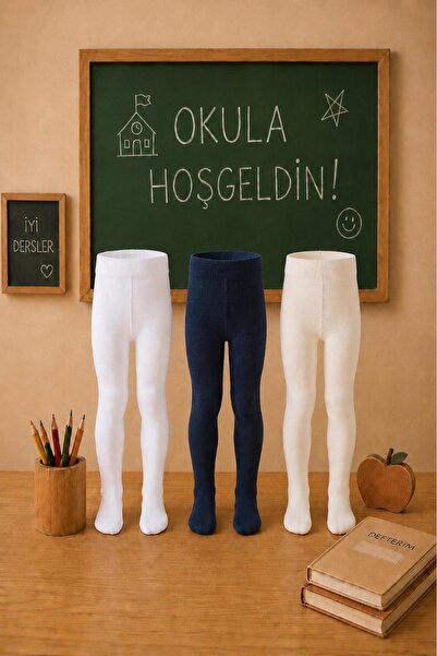 Lakoren Girl's Cotton Plain Pantyhose 3-Piece Set
