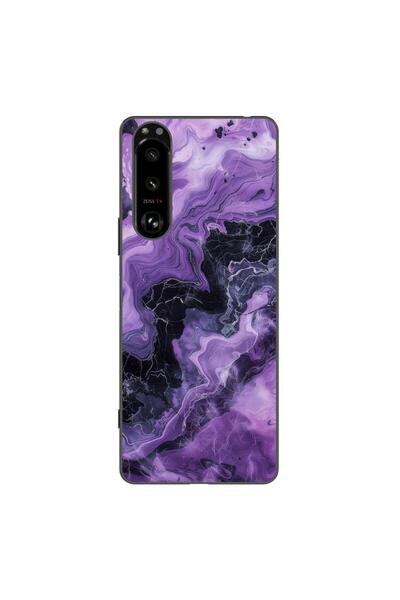 OEM Husa compatibila cu Sony Xperia 5 III Silicon Gel Tpu Model Abstract Purp...
