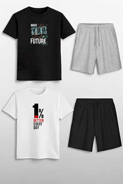 Trendy Merry Store 4-Piece Children's Summer Capri and T-Shirt Set