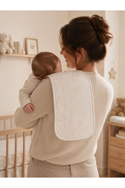 OMIYA BABY Bebek Omuz Bezi | %100 Pamuk Çift Yönlü Müslin ve Havlu Yüzeyli