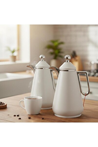 Lavera Set of 2 Thermoses White Silver – White