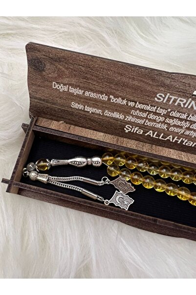 GK LUXURY & FASHION Citrine Stone Prayer Beads Natural Stone in Special Woode...