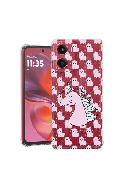 bestcase ¬Æ Husa compatibila Motorola Moto E15, Anti Shock 1.5MM, Unicorn - I...