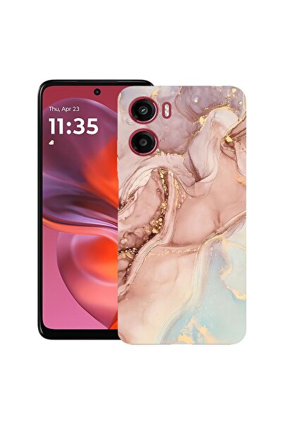bestcase ¬Æ Husa pentru Motorola Moto G06 cu Design Rose Marble, TPU Mat Ultr...