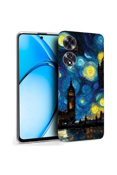 bestcase Husă pentru OPPO A60 4G, Silicon transparent 2MM, Noapte înstelată, ...