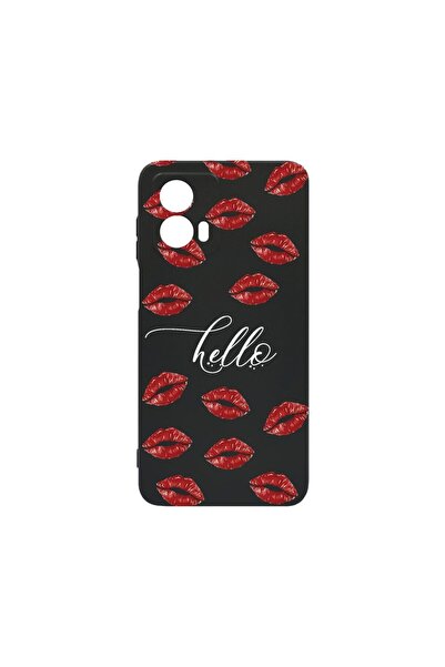 bestcase Премиум силиконов калъф, съвместим с Motorola Moto G24, Hello Kisses...