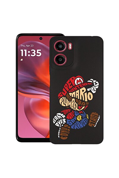 bestcase ¬Æ Husa pentru Motorola Moto G05, Calligraphy Super Mario, Slim Sili...