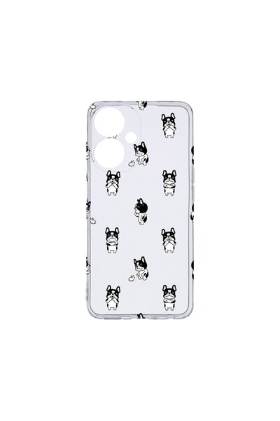 bestcase Прозрачен силиконов калъф, съвместим с Honor X7b, с десен на булдог,...