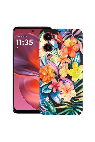 bestcase ¬Æ Husa pentru Motorola Moto G05, Topical Flowers, Slim Silicon 0.8M...