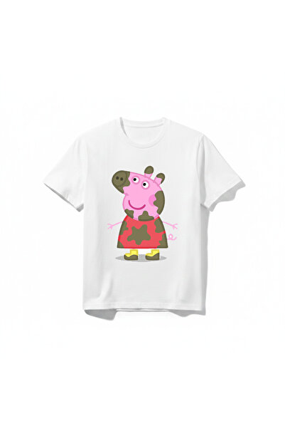 URBANTRENDSTORE Unisex dečija biciklistička majica sa temom Peppa Pig, okrugl...
