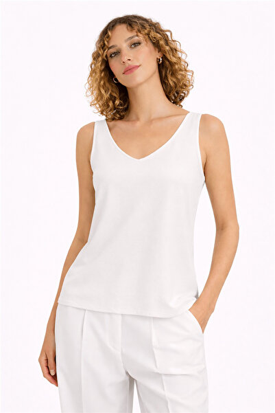 Fashion Friends Regular Fit V-Neck Glitter Undershirt Athlete 26Y0292K1