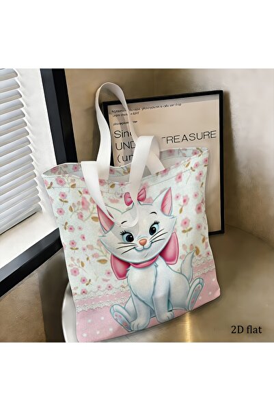 Choice 35cmx40cm 1pc 1pc Marie Aristocats Floral Tote Bag,reusable shopping b...