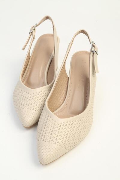 NERİDA Beige Thick Heeled Shoes