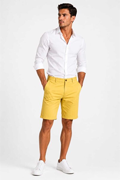 ANATOLIATEKSTILE Men's Shorts Slim Fit Casual Premium Bermuda Elegant Streetw...
