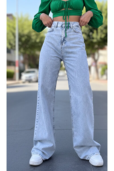 Livik Blugi Lema pentru femei, cu picior larg, din Lycra, elastici, cu talie ...