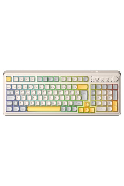 Aula S99 Retro RGB Gaming 3 Modlu Bluetooth/2.4GHz/USB-C Kablosuz Makrolu Tür...