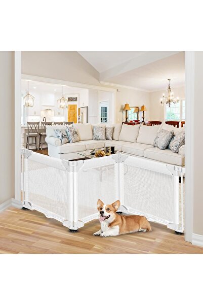 Beauenty 3 Panel No Drilling Baby Gate with Strong Suction Cup for Dogs & Chi...