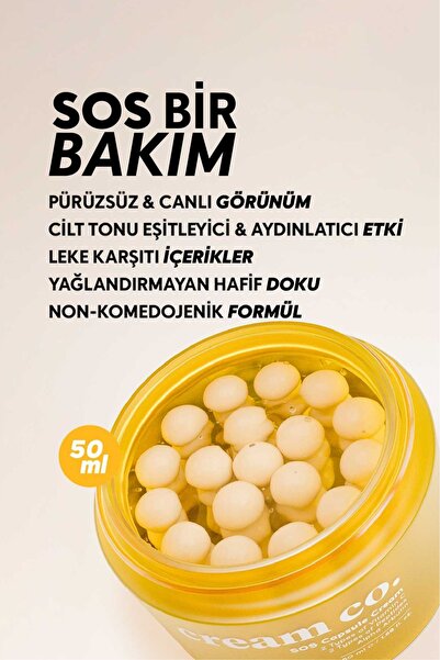 Cream Co. İkili Kapsül Krem C Vitamini Leke Karşıtı Cilt Tonu Eşitleyici Nemlendirici Yenileyici Yüz Kremi Set