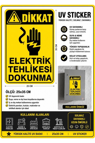 MSticker Nalepnica upozorenja na opasnost od električnog pruga 25x35 cm | UV ...