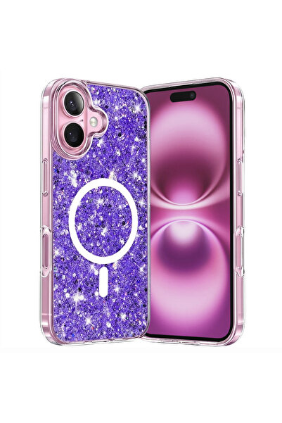 Techsuit Husa pentru iPhone 16 Plus, Sparkly Glitter MagSafe, protectie antis...
