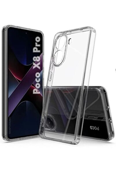 prolysus Uyumlu Poco X8 Pro Kılıf Kamera Korumalı Şeffaf Yumuşak Silikon Kılıf