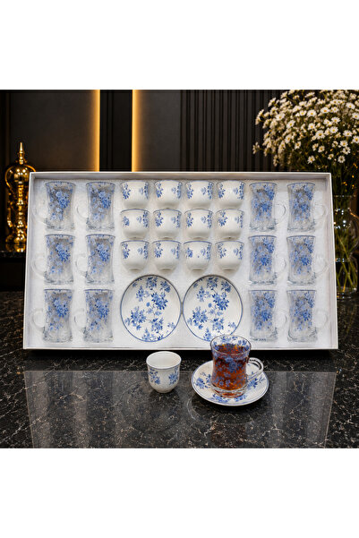 laverahome 36Pcs Luxury Arabic Patterned Wedding Tea Cups and Saucers Set Ele...