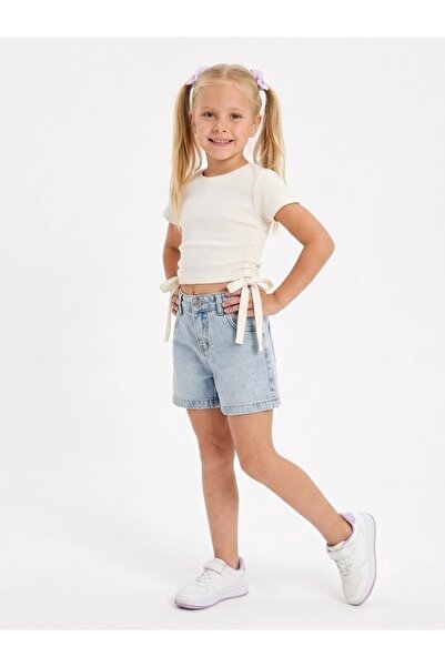Escabel Mini Denim Shorts with Sprinkled Stones