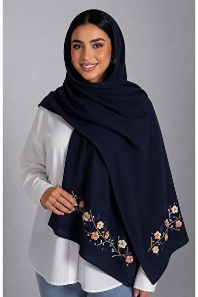 Veil Designer طرحة بوال ورد و اغصان قماش ياباني بتطريز علي طرفين الطرحه الوان...