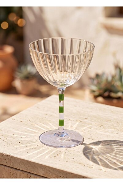 The Mia Footed Glass Ice Cream Bowl Purple Green 280 ml
