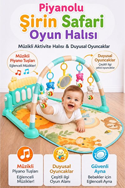 hak-iş oyuncak Cute Safari Play Mat with Piano