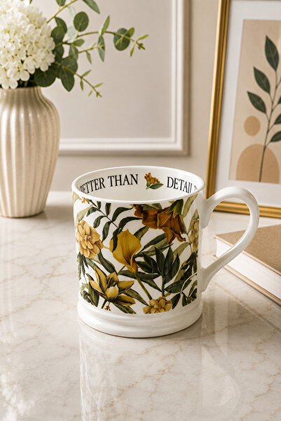 RUBİ PORSELEN Flower Patterned Porcelain Mug 230 ml