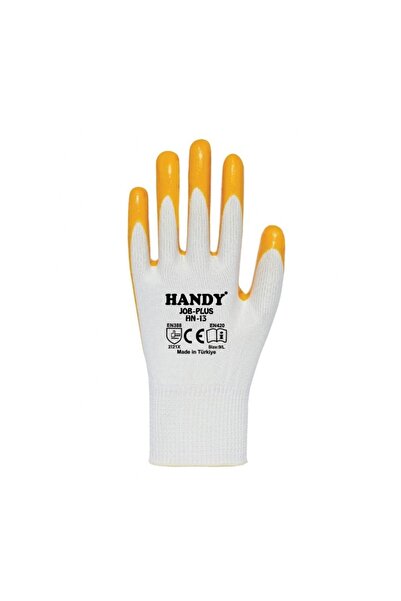 Handy HN-13 NİTRİL ELDİVEN SARI-BEYAZ NO:10 (12 çift)