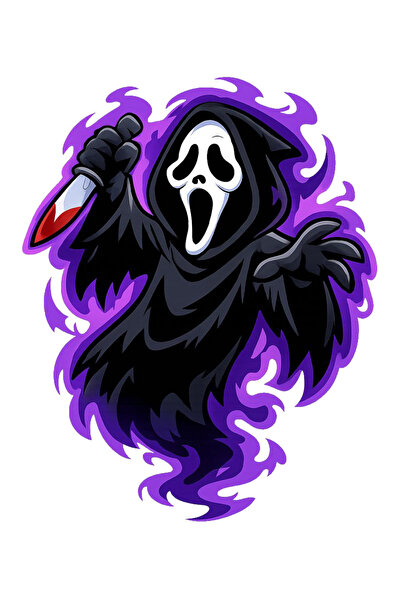 MegaSticker Ghostface etiket Araba, Motorsiklet, Kask, Laptop, Cam Sticker 13...