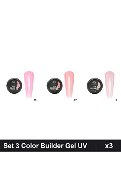 global fashion Set 3 Color Builder Gel UV 15g - Nr.05, Nr.07, Nr.13