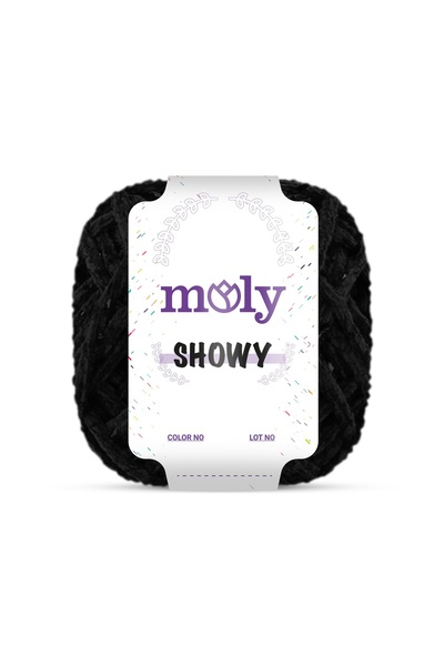Moly Showy Simli Kalın Örgü İpi | Col. No: 001 | 100 gr 40 mt - XXL Çanta ve ...