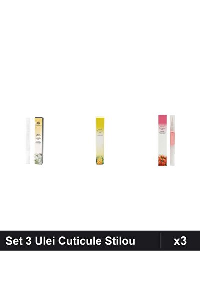 global fashion Set 3 Ulei Cuticule Tip Stilou - Jasmin, Ananas, Cherry