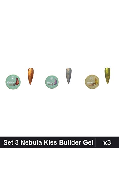 global fashion Set 3 Nebula Kiss Builder Gel 15g - Nr.11 Nr.12 Nr.14