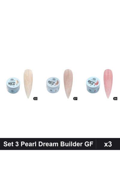 global fashion Set 3 Ocean Pearl Dream Builder 15g - Nr.02 Nr.07 Nr.06