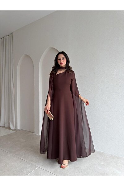 Mooi Butik Berlin Maxi Dress 4215 - Bitter Brown