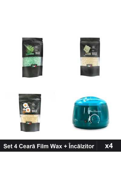 global fashion Set 4 Ceară Epilare Film Wax 100g + Încălzitor ProWax - Tea Tr...