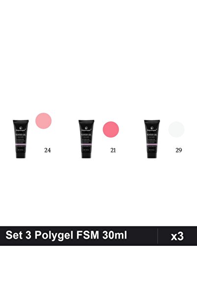 FSM Set 3 Polygel 30ml - Nr.24, Nr.21, Nr.29 - Constructie Unghii