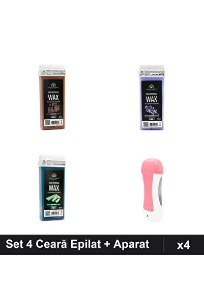 global fashion Set 4 Ceară Epilat Unică Folosință 100ml - Ciocolată, Lavandă,...