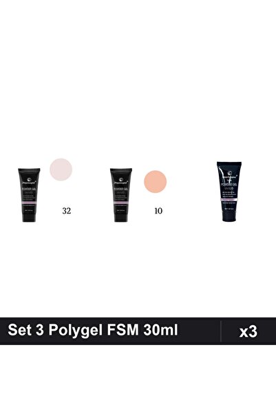 FSM Set 3 Polygel 30ml - Nr.32, Nr.10, Nr.15 - Constructie Unghii