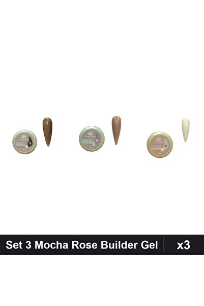 global fashion Set 3 Mocha Rose Builder Gel 15g - Nr.01 Nr.06 Nr.10
