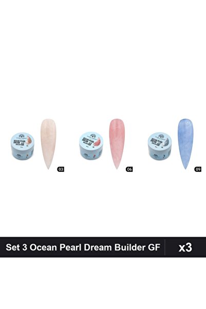 global fashion Set 3 Ocean Pearl Dream Builder 15g - Nr.03 Nr.06 Nr.09