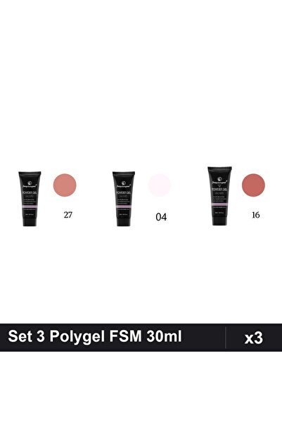 FSM Set 3 Polygel 30ml - Nr.27, Nr.04, Nr.16 - Constructie Unghii