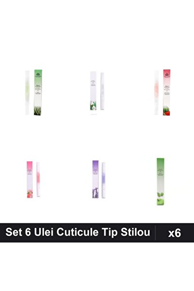 NAİLS Set 6 Ulei Cuticule Tip Stilou - Aloe Vera, Lily, Pepene Verde, Peach, ...