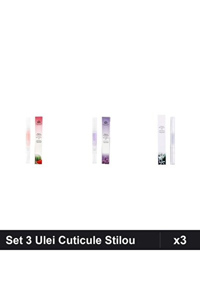 global fashion Set 3 Ulei Cuticule Tip Stilou - Pepene Verde, Lavanda, Osmanthus